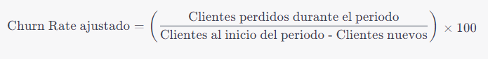 calculo de churn rate ajustado
